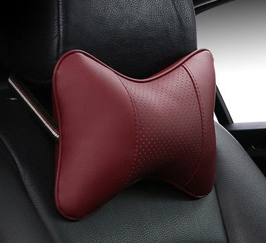 Artificial Leather Car Neck Pillows Support Comfortable Universal Single Headrest Fit For Most Auto Accessories Fills Fiber