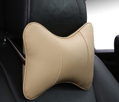 Artificial Leather Car Neck Pillows Support Comfortable Universal Single Headrest Fit For Most Auto Accessories Fills Fiber