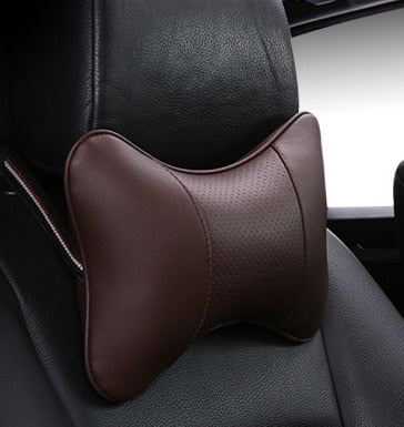 Artificial Leather Car Neck Pillows Support Comfortable Universal Single Headrest Fit For Most Auto Accessories Fills Fiber