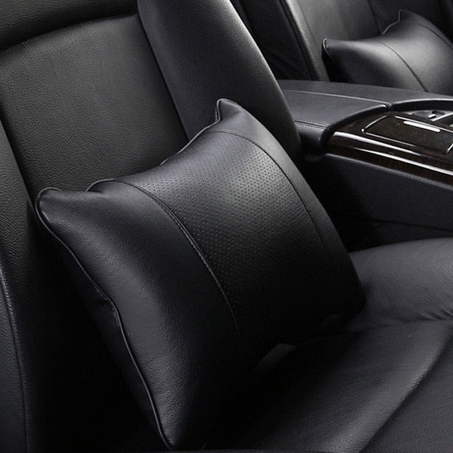 Artificial Leather Car Neck Pillows Support Comfortable Universal Single Headrest Fit For Most Auto Accessories Fills Fiber
