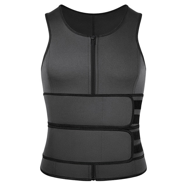 Neoprene Sweat Vest for Men Waist Trainer Vest Adjustable Workout Body Shaper with Double Zipper for Sauna Suit for Men