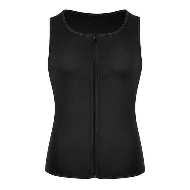 Neoprene Sweat Vest for Men Waist Trainer Vest Adjustable Workout Body Shaper with Double Zipper for Sauna Suit for Men