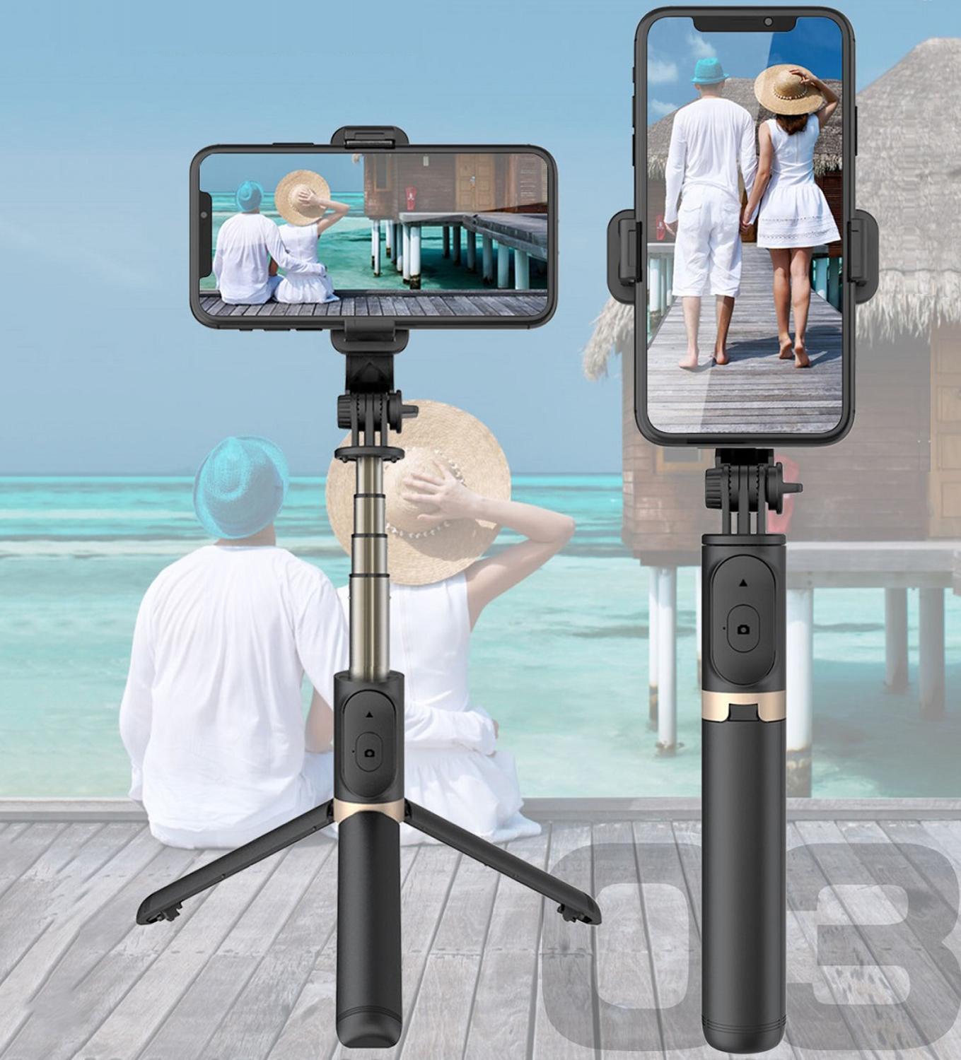 FANGTUOSI aluminum alloy Wireless Bluetooth Selfie Stick Foldable Monopods Universal Tripod for Smartphones for Action Cameras