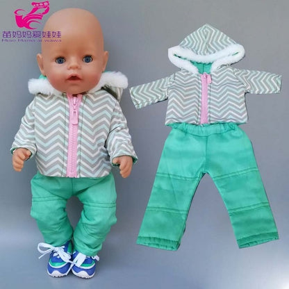 43cm New Born Baby Doll Hooded Coat for Bebe Doll Clothes 18 Inch American OG Girl Doll Jacket Girl Toys Clothes