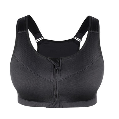 SEXYWG Plus Size Top Women Zipper Sports Bra Underwear Shockproof Push Up Gym Fitness Athletic Running Yoga Bh Sport Bra Top 5XL
