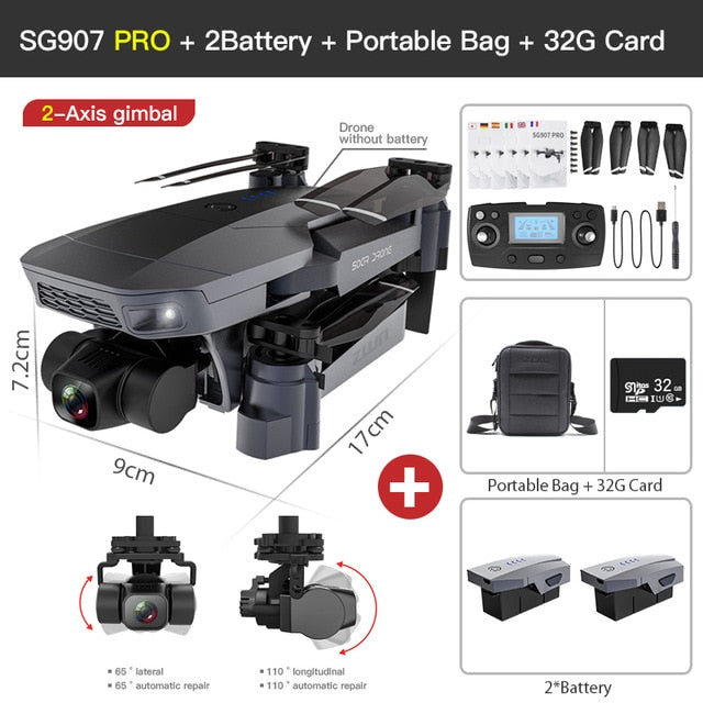 ZWN SG907 PRO/ SG901 GPS Drone with 2 Axis Gimbal Camera 4K HD 5G Wifi Wide Angle FPV Optical Flow RC Quadcopter Dron vs SG906