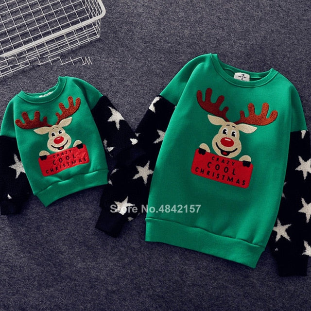 Family Look for Dad Mommy and Me 2020 Father Mother Daughter Christmas New Year Cotton Sweater Outfits Family Matching Clothes