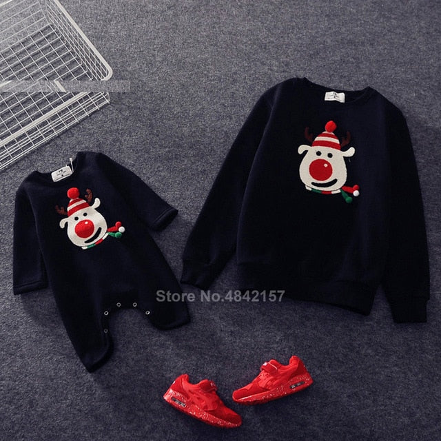 Family Look for Dad Mommy and Me 2020 Father Mother Daughter Christmas New Year Cotton Sweater Outfits Family Matching Clothes