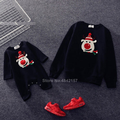 Family Look for Dad Mommy and Me 2020 Father Mother Daughter Christmas New Year Cotton Sweater Outfits Family Matching Clothes