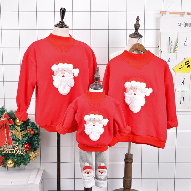 Family Look for Dad Mommy and Me 2020 Father Mother Daughter Christmas New Year Cotton Sweater Outfits Family Matching Clothes