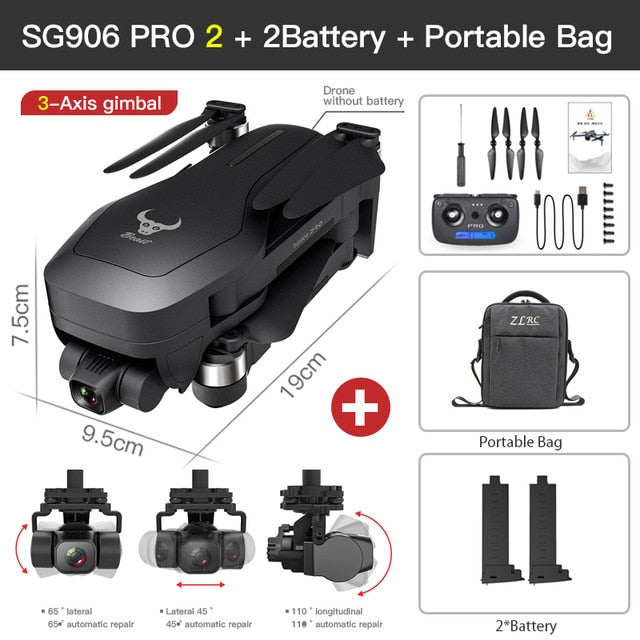 ZLL SG906 Pro 2 Pro2 / SG906 GPS Drone with Wifi 4K Camera Three-Axis Anti-Shake Gimbal Brushless Professional Quadcopter Dron