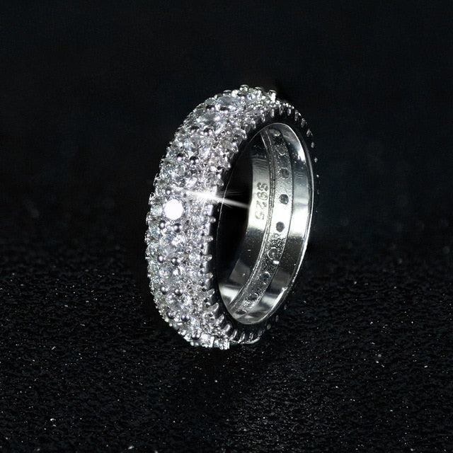 luxury 925 sterling silver wedding band eternity ring for women big gift for ladies love wholesale lots bulk jewelry R4577