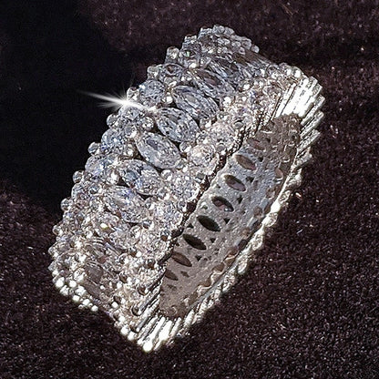 luxury 925 sterling silver wedding band eternity ring for women big gift for ladies love wholesale lots bulk jewelry R4577