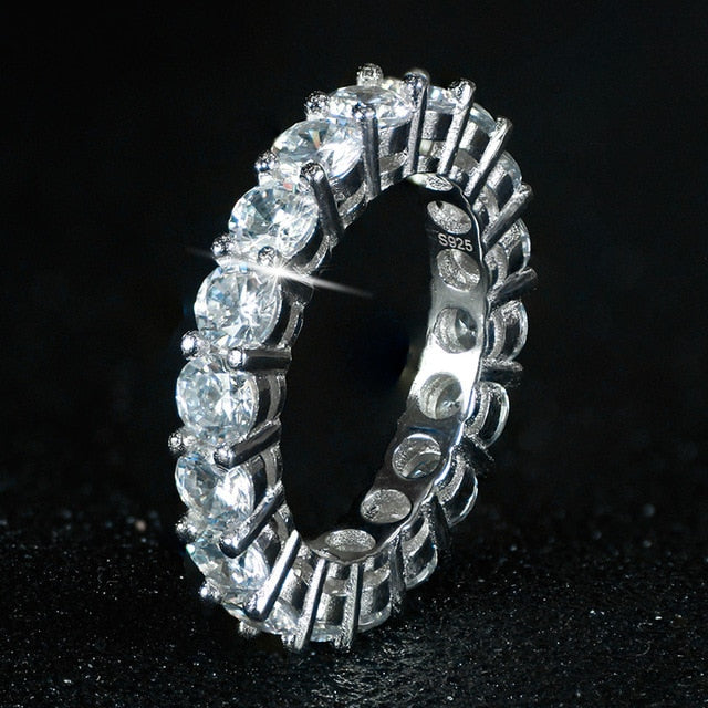 luxury 925 sterling silver wedding band eternity ring for women big gift for ladies love wholesale lots bulk jewelry R4577