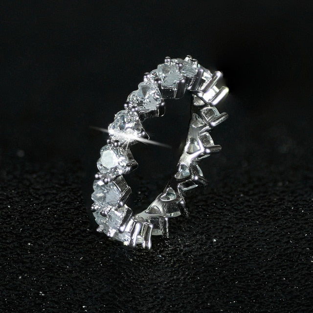 luxury 925 sterling silver wedding band eternity ring for women big gift for ladies love wholesale lots bulk jewelry R4577