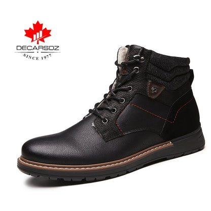 DECARSDZ 2020 Men Winter Boots Fashion Design Men Boots Classic Retro New Brand Men Shoes Breathable Handmade Men Casual Boots