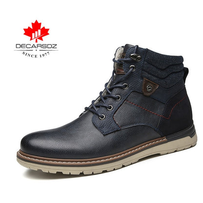 DECARSDZ 2020 Men Winter Boots Fashion Design Men Boots Classic Retro New Brand Men Shoes Breathable Handmade Men Casual Boots