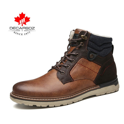 DECARSDZ 2020 Men Winter Boots Fashion Design Men Boots Classic Retro New Brand Men Shoes Breathable Handmade Men Casual Boots