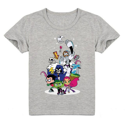 2020 Cartoon Teens Titans GO T Shirt Kids Summer Clothes Boys T-shirts Short Sleeve Raven Robin Cyborg Girls Casual Hip Hop Tops