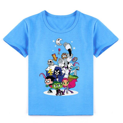 2020 Cartoon Teens Titans GO T Shirt Kids Summer Clothes Boys T-shirts Short Sleeve Raven Robin Cyborg Girls Casual Hip Hop Tops