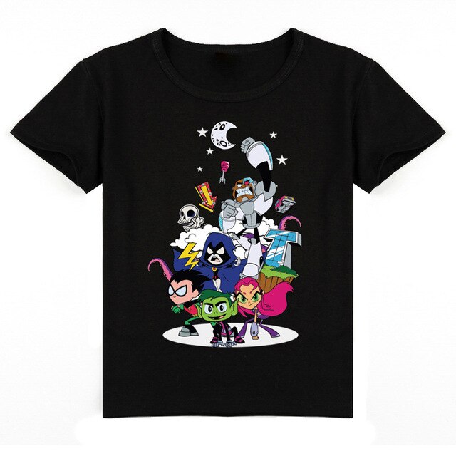 2020 Cartoon Teens Titans GO T Shirt Kids Summer Clothes Boys T-shirts Short Sleeve Raven Robin Cyborg Girls Casual Hip Hop Tops