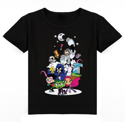 2020 Cartoon Teens Titans GO T Shirt Kids Summer Clothes Boys T-shirts Short Sleeve Raven Robin Cyborg Girls Casual Hip Hop Tops