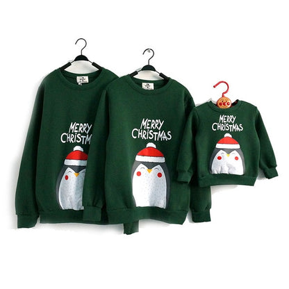 Christmas Family Matching Pajamas Winter Santa Claus Elk Print Casual Ugly Sweaters Xmas Gift Mommy and Me Hoodies Outfit