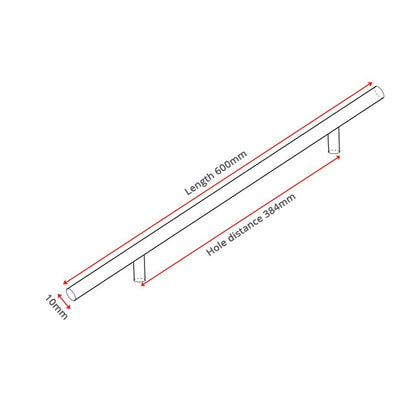 KAK 2" ~ 20'' Gold Kitchen Door T Bar Straight Handle Knobs Cabinet Pull Diameter 10mm Stainless Steel Handles Furniture Handle