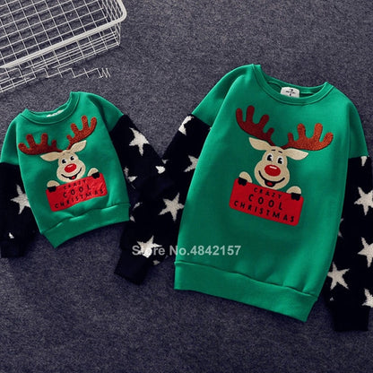 2020 Couple Family Matching Christmas Sweaters Xmas Mommy and Me Hoodies Pajamas Santa Embroidery Adult Kids Sweatshirt Gift
