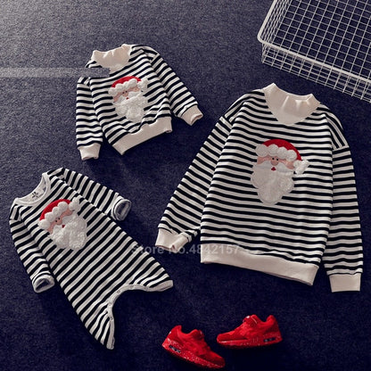 2020 Couple Family Matching Christmas Sweaters Xmas Mommy and Me Hoodies Pajamas Santa Embroidery Adult Kids Sweatshirt Gift