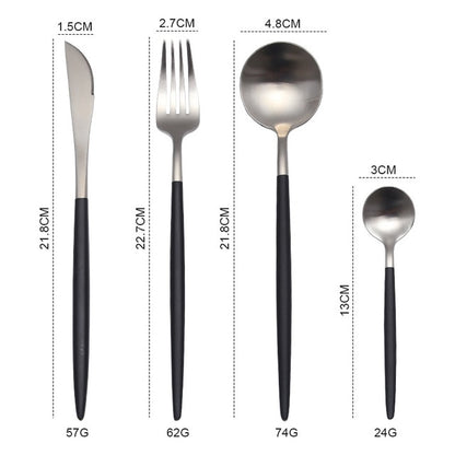 Gold Cutlery Set Forks Knives Spoons 18/10 Stainless Steel Dinner Dinnerware Set Fork Spoon Knife Chopsticks Set Dropshipping