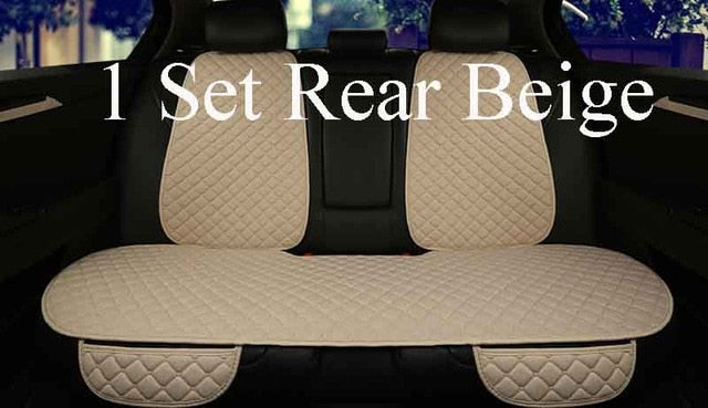 Car Seat Cover Front Rear Flax Cushion Breathable Protector Protector Front Rear Back Cushion Pad Mat with Backrest