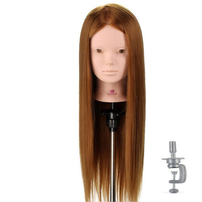 Salon 24" 50% Real Human Hair Training Head Practice Bride Hairstyle Hairdressing Doll Mannequin Head For Makeup +Comb Braid Set