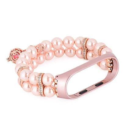 Women Beads Jewelry Bracelet for Xiaomi Mi Band 5 4 3 Watch Strap for MIband5 4 Chain Faux Pearl Luxury Wrist Belt