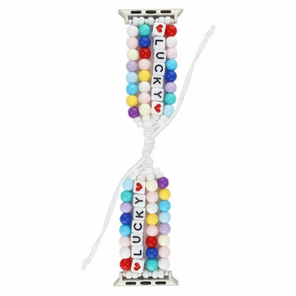Women Jewelry Strap For Apple Watch Band Series 1 2 3 4 5 Colorful Lucky Beads Bracelet For iWatch 44mm 42mm 40mm 38mm