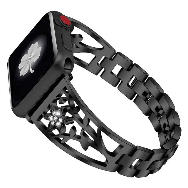 Diamond Watch Band For Apple Watch 38mm 42mm 40mm 44mm Bracelet Stainless Steel Strap Women Wristband for iWatch Jewelry Band