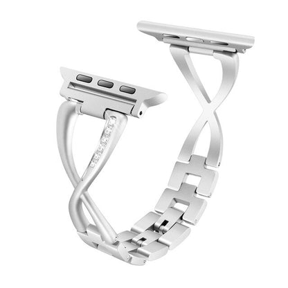 Suitable for Apple Watch Jewelry Band Stainless Steel Strap Crystal Diamond Bracelet 38mm 40mm 42mm 44mm iwatch 5/4/3/2/1 Series