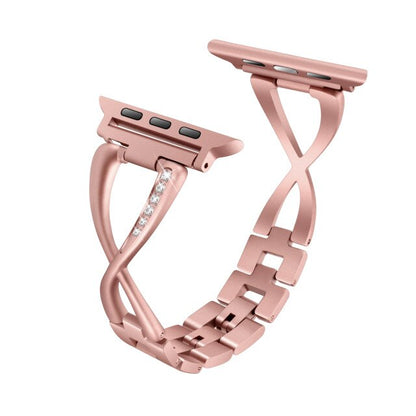 Suitable for Apple Watch Jewelry Band Stainless Steel Strap Crystal Diamond Bracelet 38mm 40mm 42mm 44mm iwatch 5/4/3/2/1 Series