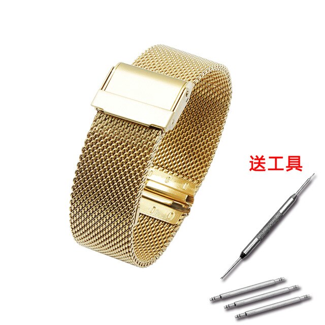 Milanese woven mesh strap strap stainless steel bracelet men and women rose gold tide wristband 12mm-22mm