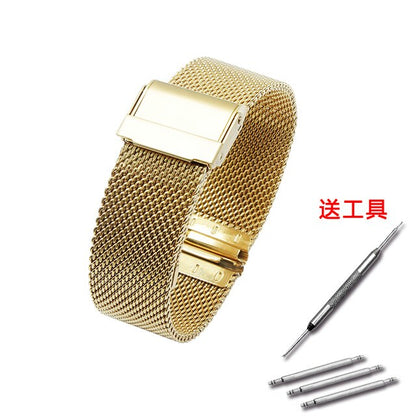 Milanese woven mesh strap strap stainless steel bracelet men and women rose gold tide wristband 12mm-22mm