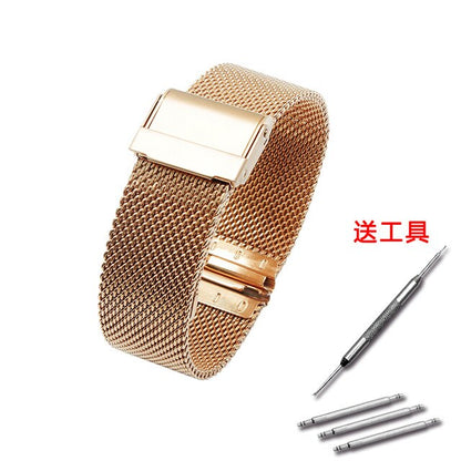 Milanese woven mesh strap strap stainless steel bracelet men and women rose gold tide wristband 12mm-22mm