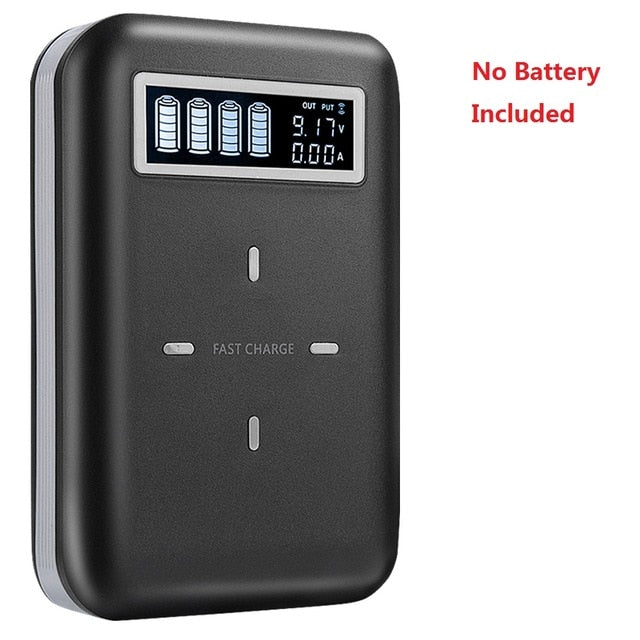 Quick Charge 4*18650 Power Bank Case 10W Wireless Charging USB Charger QC 3.0 PD DIY Shell 18650 battery Holder Charging Box
