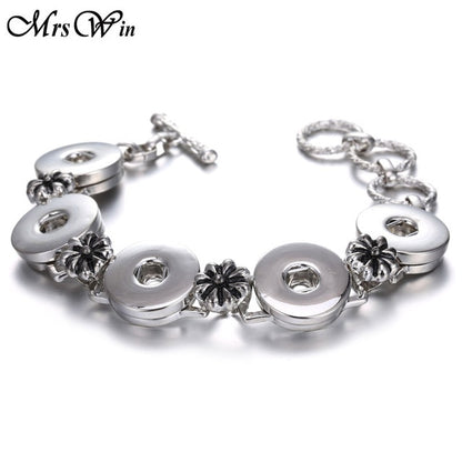 New Snap Jewelry Vintage18mm Metal Snap Button Bracelet Bohemian Watches Women Jewelry Pulseras Button Bracelet