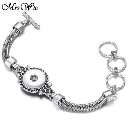 New Snap Jewelry Vintage18mm Metal Snap Button Bracelet Bohemian Watches Women Jewelry Pulseras Button Bracelet