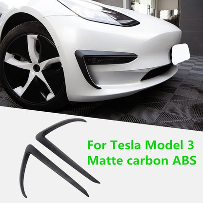 For Tesla Model 3 Accessories ABS Carbon Fiber Black White Car Accessories Model3 Model Three 2020 Front Blade Trim