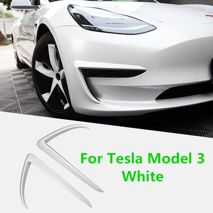 For Tesla Model 3 Accessories ABS Carbon Fiber Black White Car Accessories Model3 Model Three 2020 Front Blade Trim