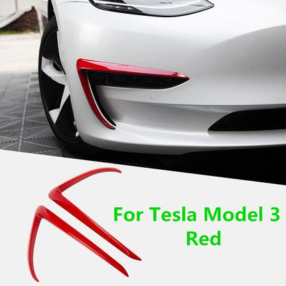 For Tesla Model 3 Accessories ABS Carbon Fiber Black White Car Accessories Model3 Model Three 2020 Front Blade Trim