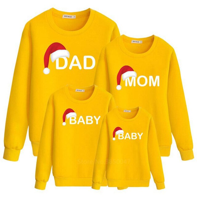 2020 Cotton Christmas Sweater Shirt Family Pajamas Long Sleeve Mommy and Daughter Baby Boys Print Pajamas Kids Couple Outfits