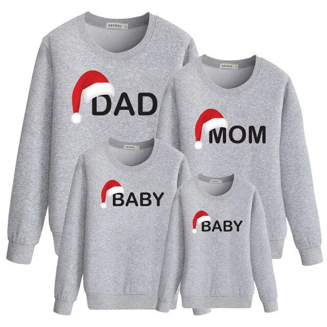 2020 Cotton Christmas Sweater Shirt Family Pajamas Long Sleeve Mommy and Daughter Baby Boys Print Pajamas Kids Couple Outfits