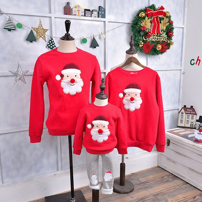 2021 High Quality Christmas Adult Kids Pajamas New Year Women Family Match Santa Claus Elk Sweaters Xmas Sweatshirt Gift Outfits